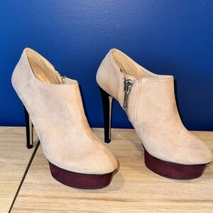 ZARA Basics Y2K Suede Platform Heel Booties | Size 37